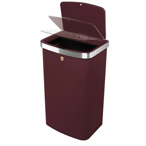 Cos de gunoi cu senzor Berlinger Haus, Leonardo, 38.5x28.5x65 cm, 60 L, otel, visiniu mat