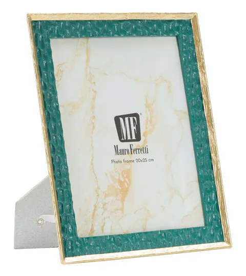 Rama foto Grent, Mauro Ferretti, 20x25 cm, polirasina/sticla, verde/auriu