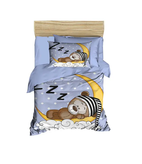 Lenjerie de pat pentru copii, L'essentiel Maison, PH171, Liliac / Galben / Maro