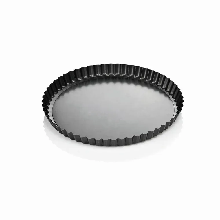 Tava de copt tarte, Tescoma Delicia, cu baza detasabila, 28 cm Ø, inox