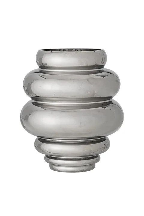 Vaza decorativa, Bloomingville, Zorya, 21x24 cm, sticla, argintiu