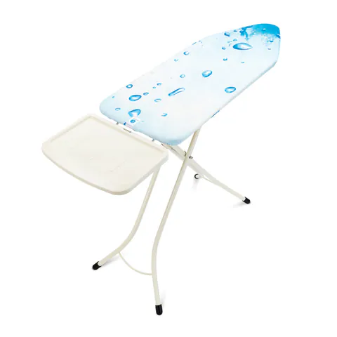 Masa de calcat, Brabantia C, Ice Water, 124x45 cm, 7 pozitii de reglare, cu suport statie de calcat, polipropilena/otel/bumbac