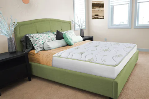 Saltea Aloe Vera 14+2 Memory, 110x190 cm, H 18 cm, husa cu fibre de bambus, Ortopedica, aerisire 3D Free Air