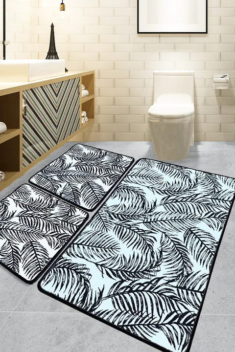 Set covorase de baie, L'essentiel Maison, Frond, Poliester, Multicolor