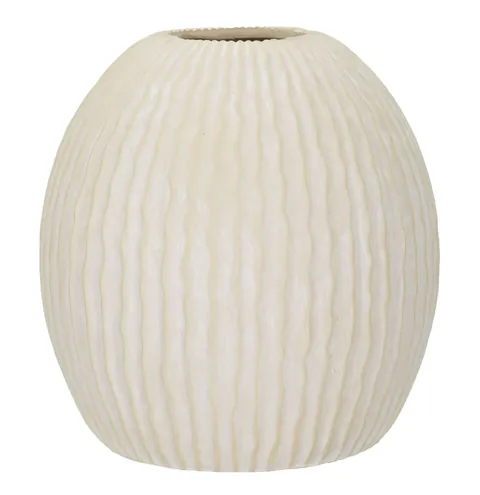 Vaza decorativa Icicle, Mauro Ferretti, 36.5x38 cm, oxid de magneziu, crem