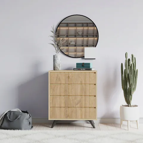 Dulap, Hanah Home, Suvera, 70x86x40 cm, Stejar