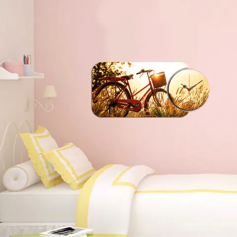 Ceas de perete, YMS-40, Dimensiune: 68 x 32 cm, Multicolor