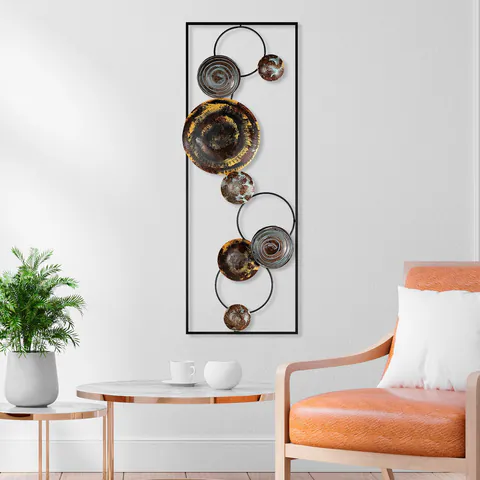 Decoratiune de perete, Textured, 90 x 32 x 4 cm, Multicolor