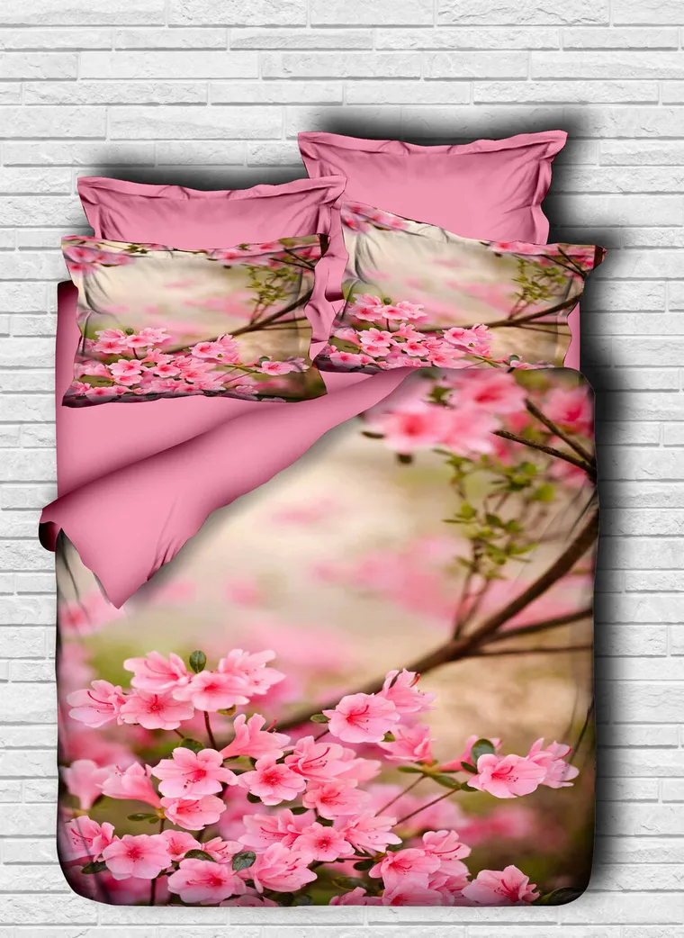 Lenjerie de pat dubla, L'essentiel Maison, 146, Pink / Green / Brown