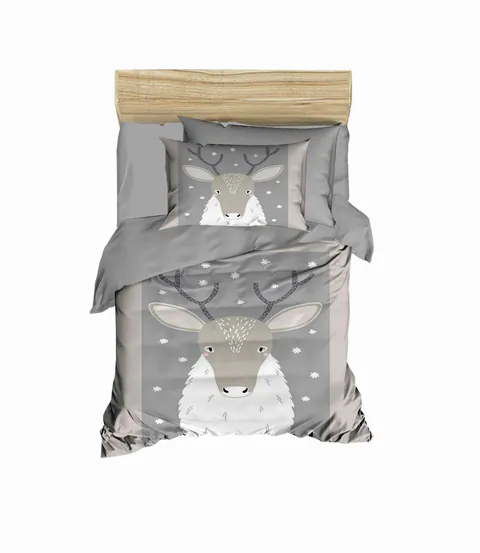 Lenjerie de pat pentru copii, L'essentiel Maison, PH1105, Gri/Alb