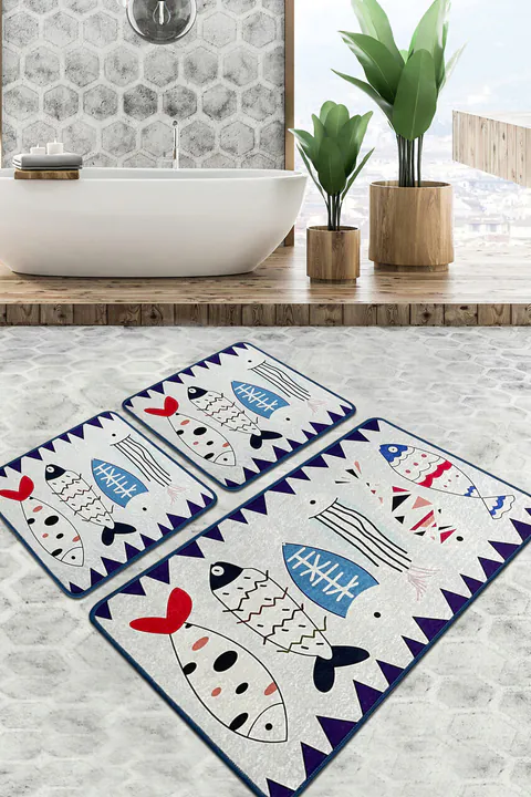 Set covorase de baie, L'essentiel Maison, Le Poissson Djt, Multicolor