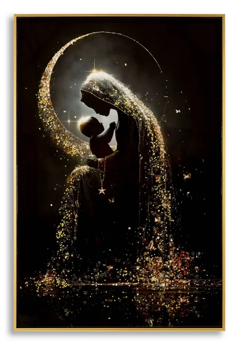 Tablou decorativ, Mauro Ferretti, Maternity -A, 60x90 cm, lemn de pin/canvas, multicolor