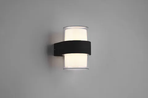 Aplica de perete rotunda pentru exterior Molina, RL, 9.6x13.2 cm, 4.6W, 2x SMD, aluminiu, antracit/transparent