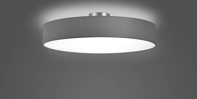 Plafoniera Hotel, TRIO, 65x17 cm, 60W, 5x E27, textil, gri