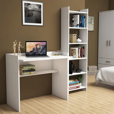 Set birou si biblioteca, Hanah Home, Karma, Alb