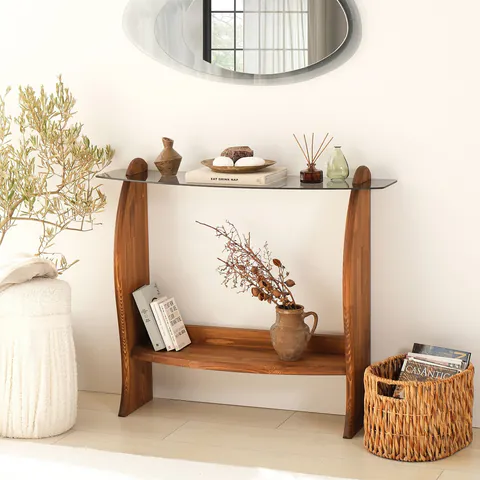 Dulap, Hanah Home, Surf, 106x90x30 cm, Castan / Fume