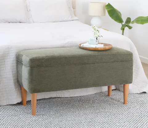 Taburet, Atelier del Sofa, 209FLF1411, 50% bumbac, 50% in, Verde