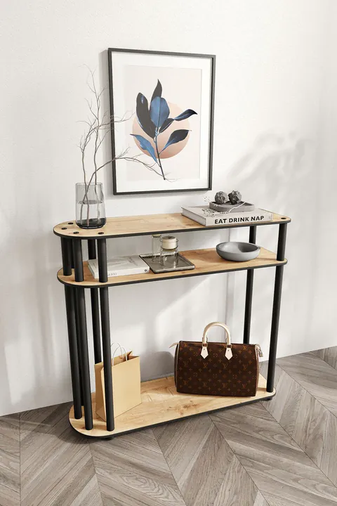 Dulap, Hanah Home, Caprio, 90x30x84 cm, MDF , Stejar