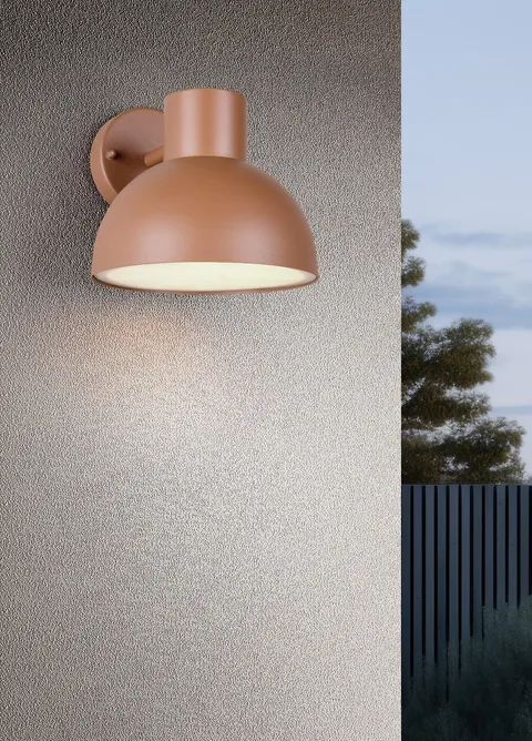 Aplica de perete pentru exterior Elbe, TRIO, 20x18.5 cm, 10W, 1x E27, aluminiu, caramiziu