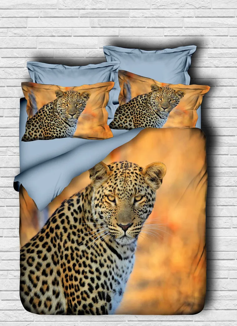 Lenjerie de pat dubla, L'essentiel Maison, 133, Orange / Brown / Blue