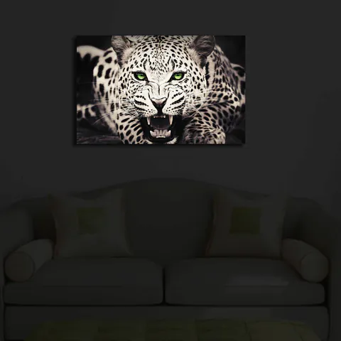 Tablou decorativ cu lumina LED, 4570İACT-43, Dimensiune: 45 x 70 cm, Multicolor