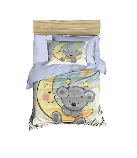 Lenjerie de pat pentru copii, L'essentiel Maison, PH167, Albastru / alb / galben