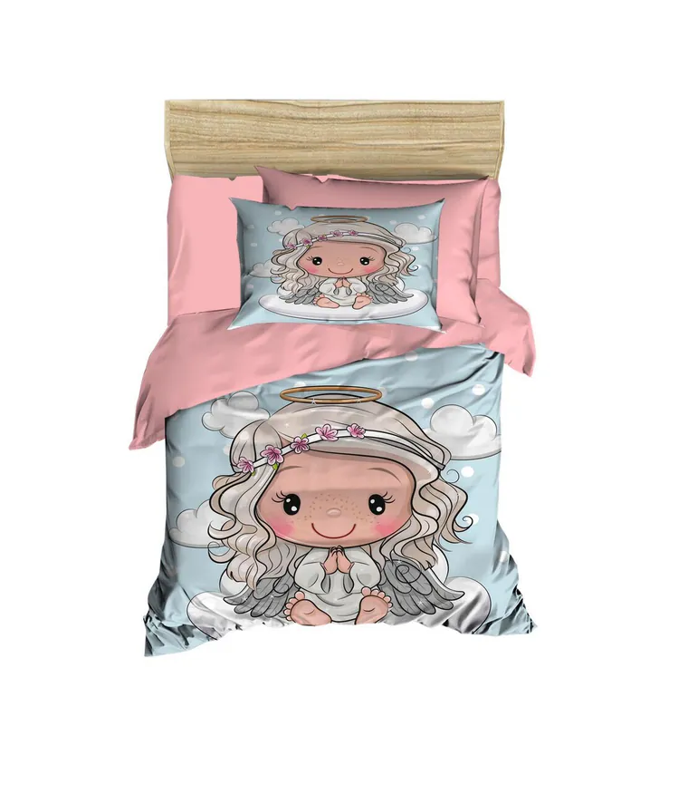 Lenjerie de pat pentru copii, L'essentiel Maison, PH170, Roz / Gri / Albastru