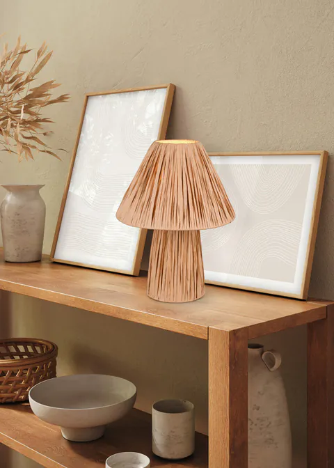 Lampa de masa Anea, RL, 24x31 cm, 10W, 2x E14, hartie, natur