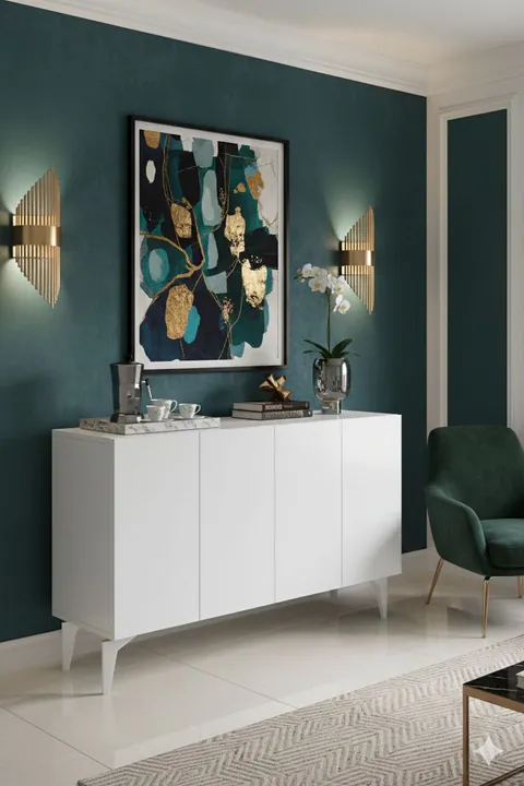 Consola, Hanah Home, Lipa 120, 120x79x32 cm, Alb