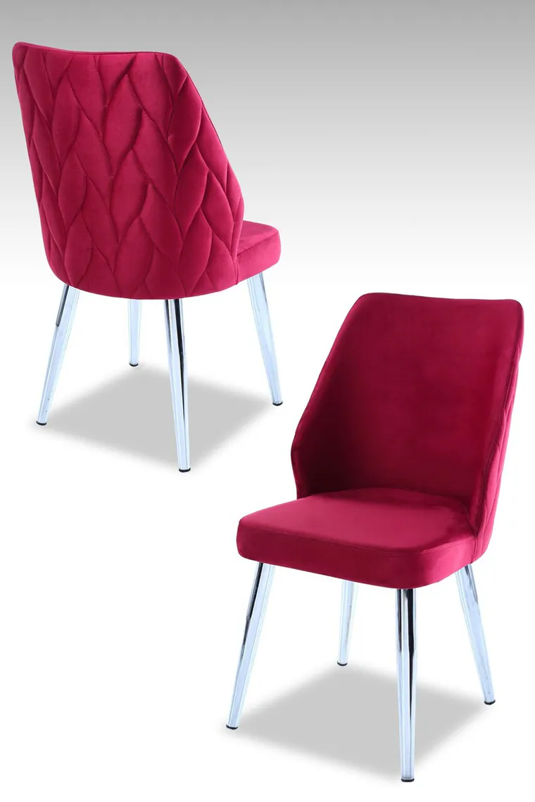 Set scaune 2 piese, Hanah Home, Pufi, PAL, Caramiziu / Crom