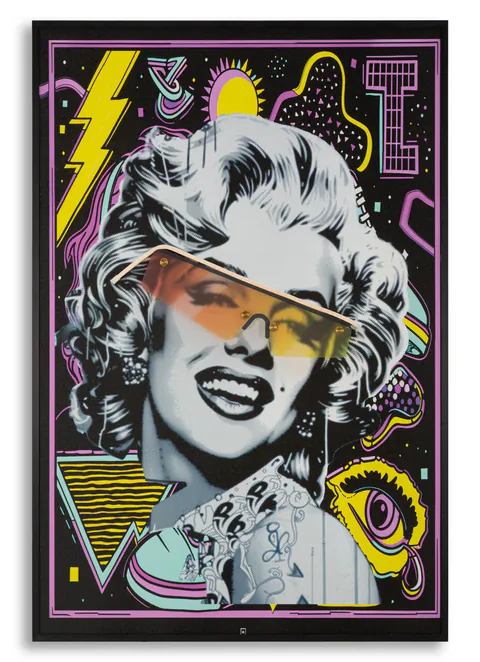 Tablou decorativ cu LED, Mauro Ferretti, Marilin, 60x90 cm, canvas/MDF, multicolor