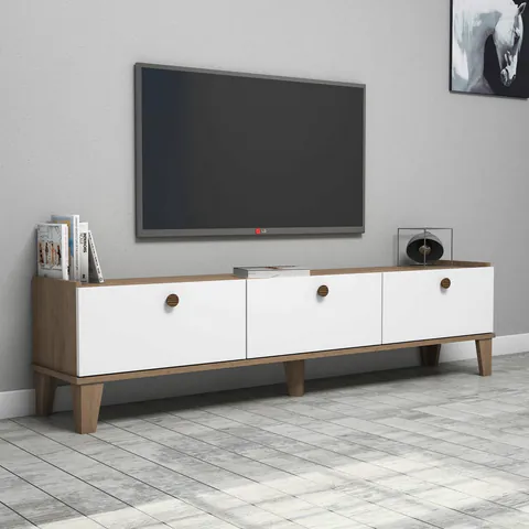 Comoda TV, Hanah Home, Sumer E3620, 178x44.8x34.6 cm, Stejar / Alb