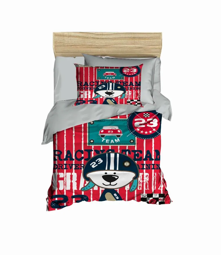 Lenjerie de pat pentru copii, L'essentiel Maison, PH112, Roșu / Gri / Bleumarin