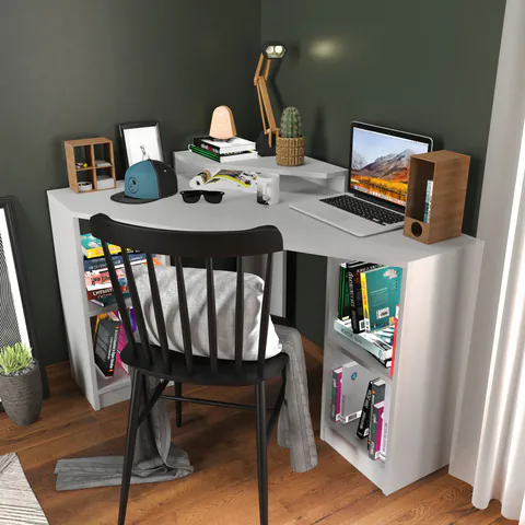 Birou, Hanah Home, Floating, 120x90x76.8 cm, Alb