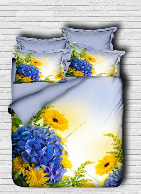 Lenjerie de pat dubla, L'essentiel Maison, 147, Blue / Yellow / Green