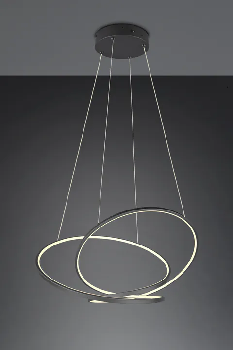 Lustra Darvin, TRIO, 84x66x150 cm, 52W, 1x SMD, metal, negru mat