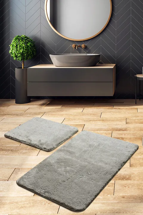 Set covoraș de baie acrilic, L'essentiel Maison, Colors of, Gri