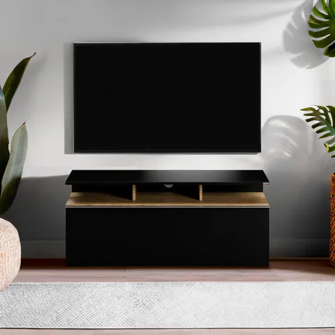 Comoda TV, Hanah Home, Tvc-529-Te-1, 117x48x40 cm, Nuc negru