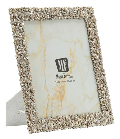 Rama foto Flowy, Mauro Ferretti, 20x25 cm, polirasina/sticla, argintiu