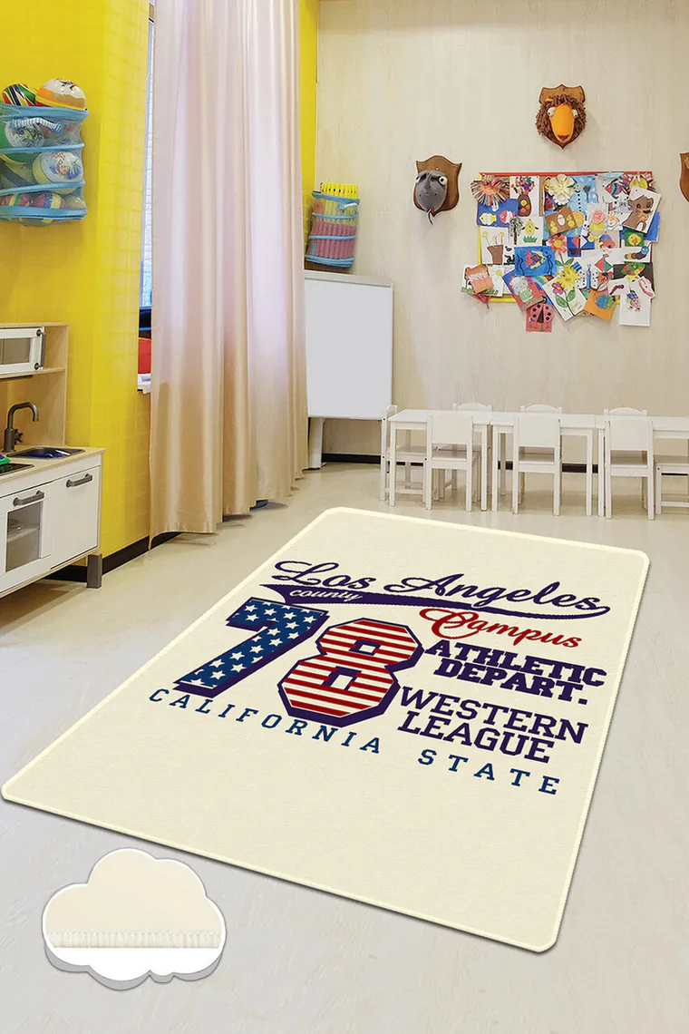 Covor pentru copii, California State, 140x190 cm, Poliester, Multicolor