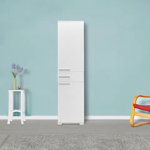 Dulap multifunctional, Hanah Home, Adr-421-Pp-1, 45x187x40 cm, Alb