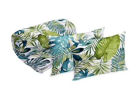 Set Alcam 2 perne microfibra 50x70 cm si pilota matlasata 220x200 cm, Jungle