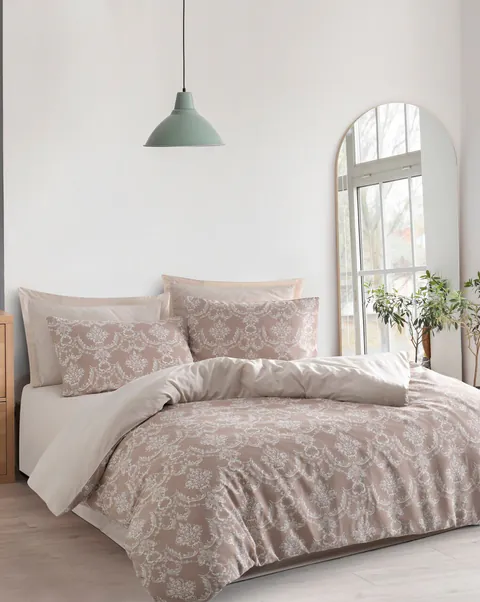 Lenjerie de pat dubla Super King (EU) (IT), 3 piese, L'essentiel Maison, Pure, Bumbac;Poliester, Maro