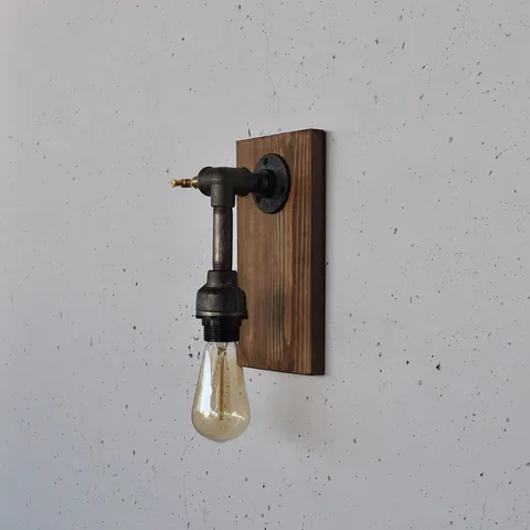 Aplica de perete, Opviq, 791EVL1614, Lemn/Negru