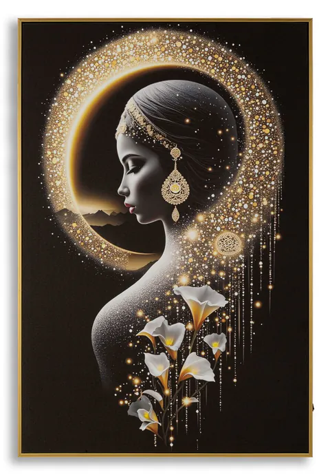 Tablou decorativ cu LED, Mauro Ferretti, Inda, 60x90 cm, lemn de pin/canvas, multicolor