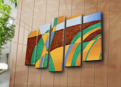 Tablou decorativ, 5PATK-209, 19 x 70 cm, Multicolor