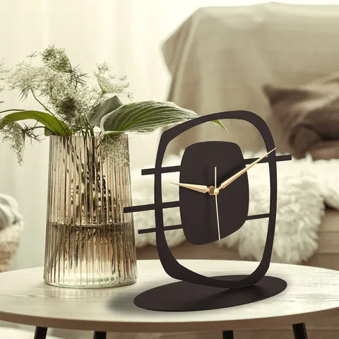 Ceas de masa, Macerie, 21x23 cm, Negru