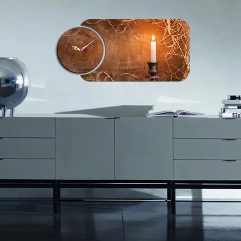 Ceas de perete, YMS-22, Dimensiune: 68 x 32 cm, Multicolor