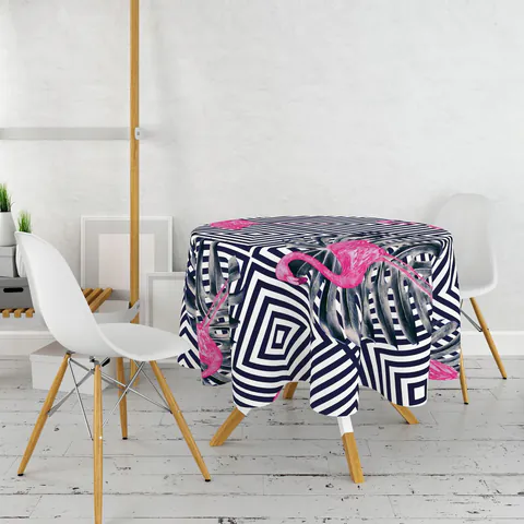 Fata de masa, Hermia, 994PRL1112, Diametru: 160 cm, Multicolor