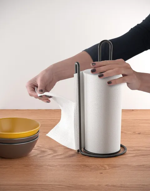 Suport rola servetele Myroll Lava, Metaltex, Ø 15 x 32 cm, metal tratat TouchTherm